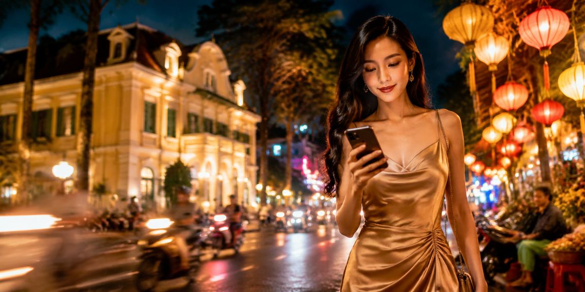 Người dùng đặt cược trực tuyến qua điện thoại tại chợ đêm Đà Lạt